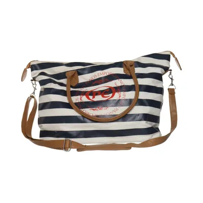 Sac de plage (Bleu, Blanc, Marron) de Panos Emporio Coton, Polyuréthane