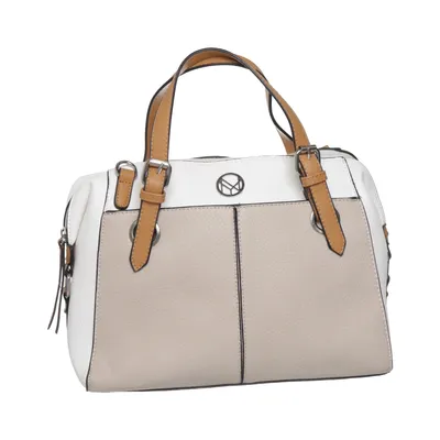 Handbag (White, Brown, Beige) from NYPD Polyester, Polyurethane