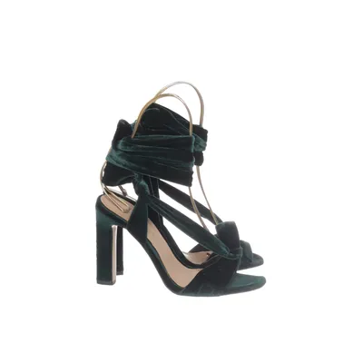 High heel sandals (Petrol green) from Zara Trafaluc