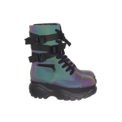 Laced boots (Purple, Multicolored)