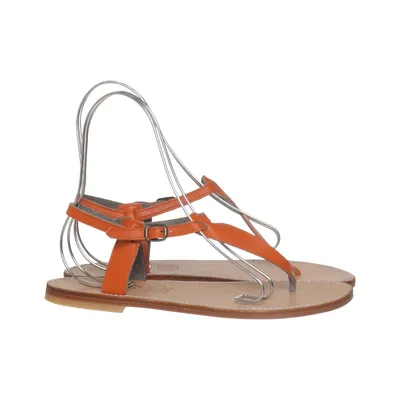 Sandales (Orange, Gris) de Les Petites Cuir