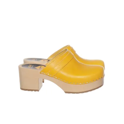 Clogs (Yellow) from Swedish Hasbeens Leather