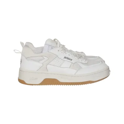 Baskets (Blanc, Marron) de Prince Cuir