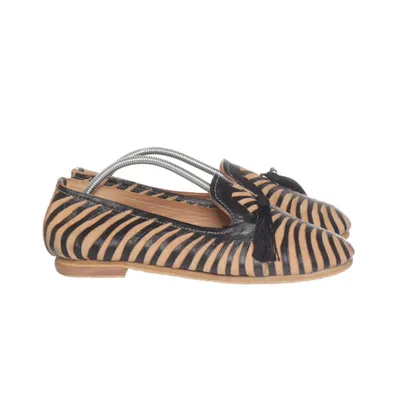 Loafers (Beige, Zwart) van Cuir Leer