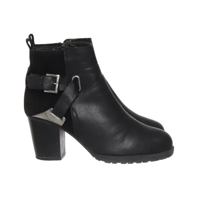 Bottes à talons (Noir) de DS Shoes by DinSko Cuir