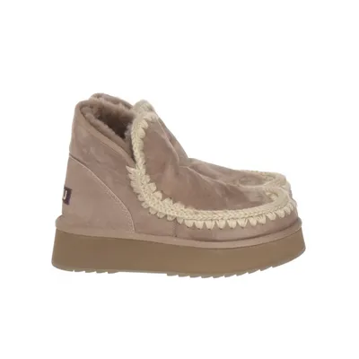 Enkellaarzen (Beige) van Mou Suède