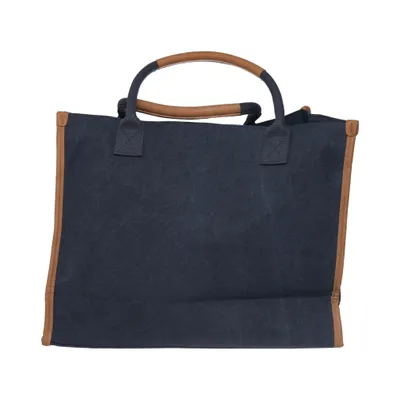 Handbag (Blue, Brown) from Vinga Cotton, Polyester