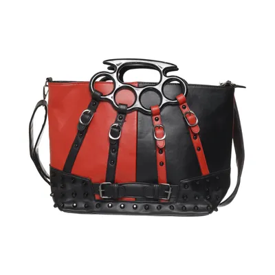 Handtasche (Schwarz, Rot) von Poizen Industries Polyester