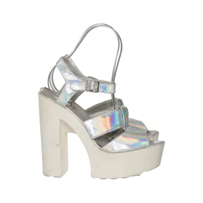 High heel sandals (Silver, White) from Essex Glam