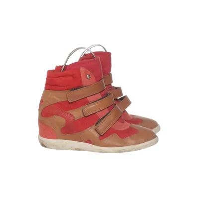 Sneakers (Rød, Brun) Læder, Ruskind
