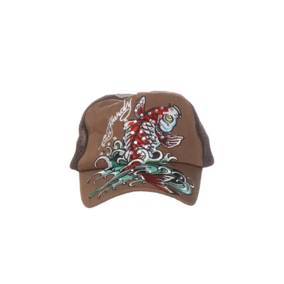 Truckerkeps (Brun, Flerfärgad) från Ed Hardy Bomull, Nylon