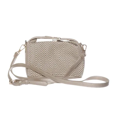 Axelremsväska (Guldfärgad, Beige) Bomull, Polyester