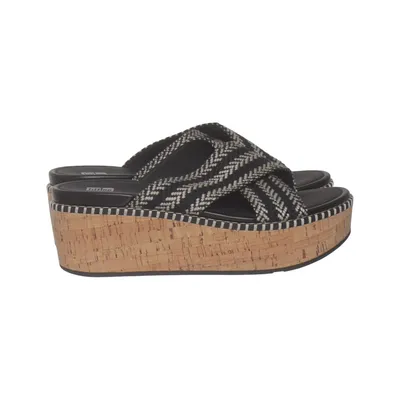 Mules (Eloise Rope-Weave/Cork Wedge Cross Slides) de Fitflop Coton, Polyester