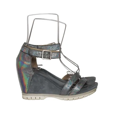 Wedges (Gray, Multicolored) from Khrio Leather