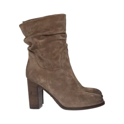 Laarzen met hak (Beige) van Mimmi Leer