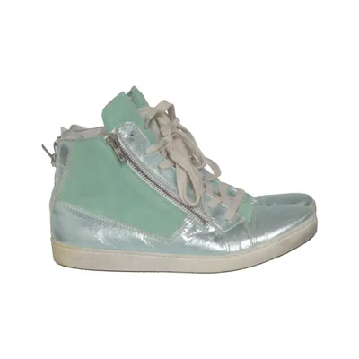 Baskets (Bleu, Vert) de Post Xchange Cuir