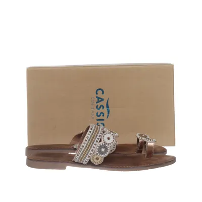 Flip-flops (Brown, Multicolored) from Cassis Leather