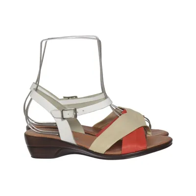 Sandalen (Wit, Oranje, Beige) van Hecho en España Leer