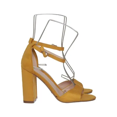High heel sandals (Yellow) from Ideal Shoes Faux suede, Polyurethane