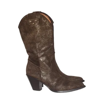 Cowboylaarzen (Bruin, Goud) van Manufacture D'Essai Leer