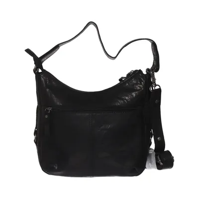 Shoulder-bag (Black) from Spikes & Sparrow Leather, Polyester