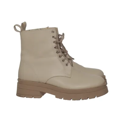 Bottes à lacets (Beige) de Dominici Cuir
