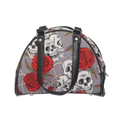 Handtasche (Schwarz, Grau, Rot) von Black Roses