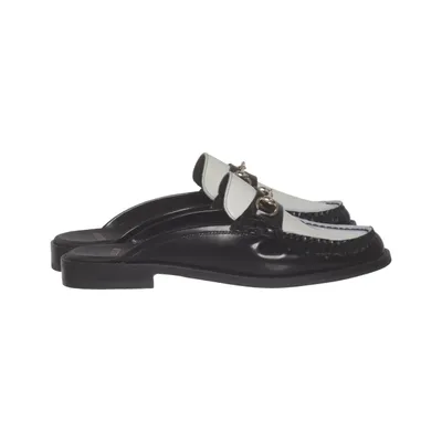 Mules (Noir, Blanc) de Manfield Cuir