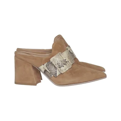 Mules (Brown, Multicolored) from Laura Bellariva Leather