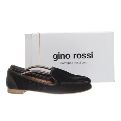 Loafers (Black) from Gino Rossi Leather, Suede