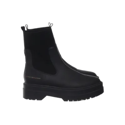 Chelsea boots (Zwart) van Tommy Hilfiger Polyester, Polyurethaan, Leer