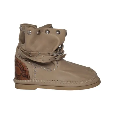 Enkellaarzen (Beige) van L'artigiano Leer