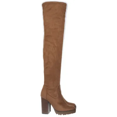 Boots (Beige, Brown) from ONLY Faux suede