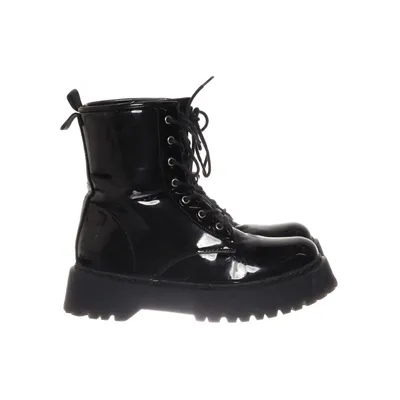 Laced boots (Black) from Glamorous Faux leather