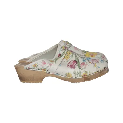Clogs (White, Multicolored) from Skåne Toffeln Leather