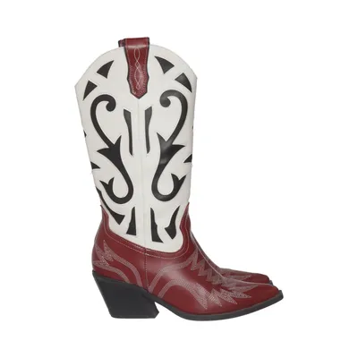 Cowboyboots (Röd, Vit, Svart)