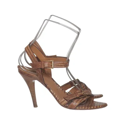 High heel sandals (Brown) from Gianmarco Lorenzi Leather