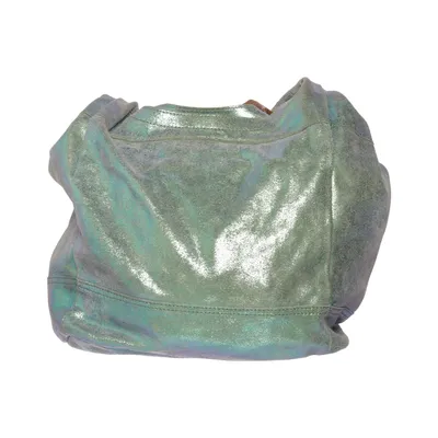 Umhängetasche (Grün, Blau) von Anokhi Baumwolle, Leder
