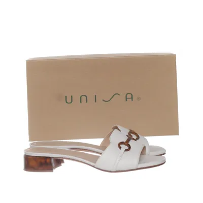 Mules (Blanc) de Unisa Cuir