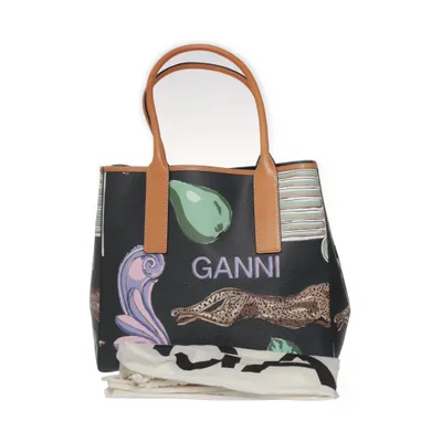 Handväska (Svart, Flerfärgad) från Ganni Bomull, Polyester, Polyuretan, Skinn