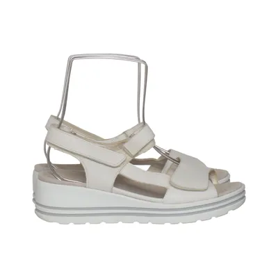 Sandalen (Wit, Grijs, Zilver) van Waldläufer Leer