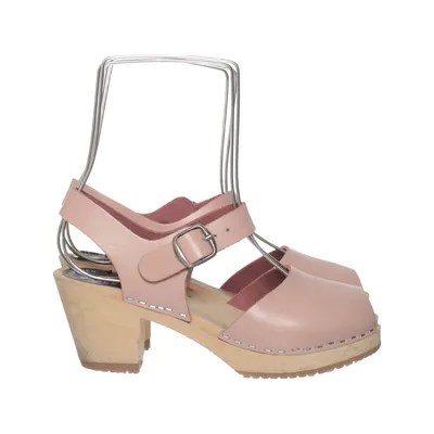 Clogs (Pink) from Svensk Fotriktig Trätoffel Leather