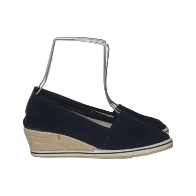 Wedges (Blue) from Pedag International Leather Cotton, Polyester