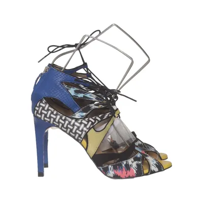 High heel sandals (Blue, Multicolored) from Zara Basic