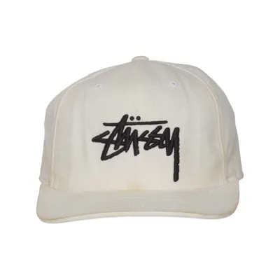 Casquette de baseball (Blanc, Noir) de Stüssy Coton