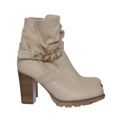 Heeled boots (Beige) from Erynn Faux leather