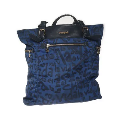 Handbag (Blue, Black) from Desigual Cotton, Polyamide, Polyester, Polyurethane
