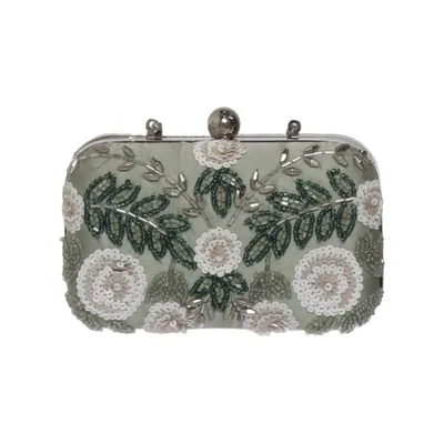 Clutchtaske (Grøn, Hvid, Flerfarvet) fra Amelia Rose Polyester