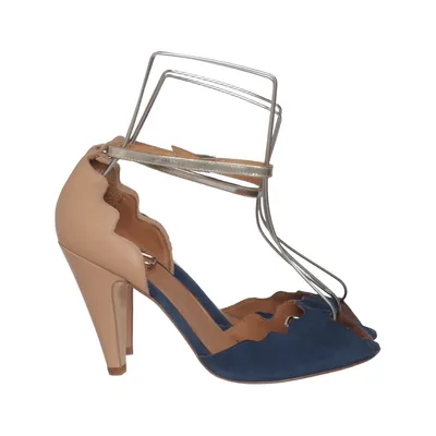 Sandales à talons hauts (Bleu, Beige) de Emma Go Cuir