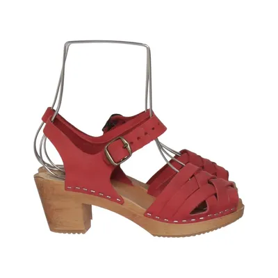 Clogs (Red) from Moheda Leather